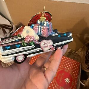 Christopher Radko Black and Pink Car Ornament